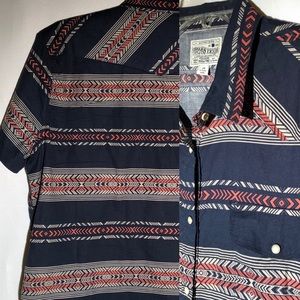 Men’s Lucky 🍀 Brand Aztec Shirt >>>XL<<< Navy